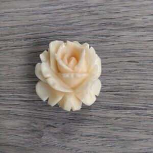 Vintage Carved Rose Brooch